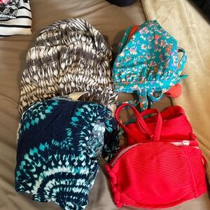 2 bikinis and 2 cover ups